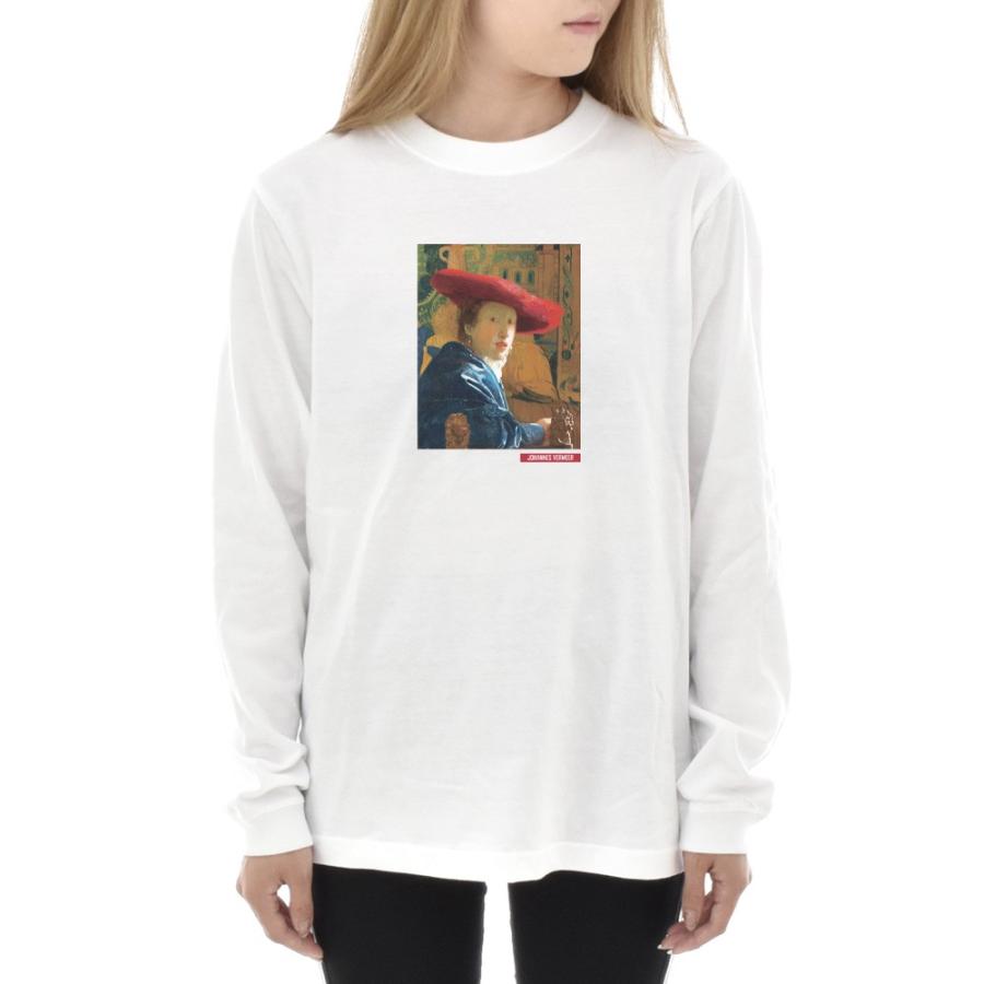 ヨハネス・フェルメール Tシャツ 赤い帽子の女 ライフ イズ アート 長袖 ロンT ロングスリーブ メンズ レディース 大きいサイズ 絵画 名画 ホワイト 白 ブランド |  | 02