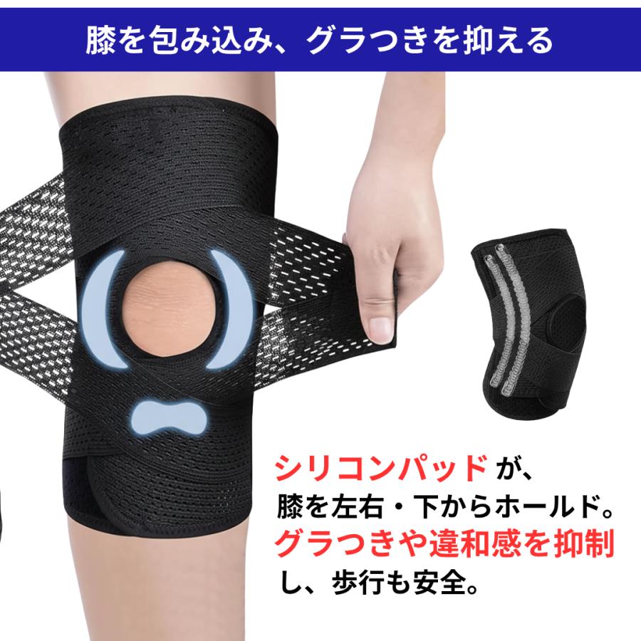 膝サポーター 高齢者 スポーツ 医療用 バネ 大きいサイズ 膝痛 登山