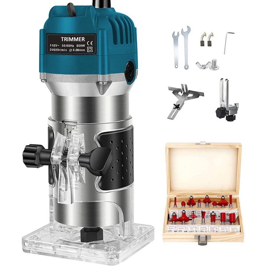 電動トリマー トリマー 木工 トリマー電気トリミング機 6.00mm コンパクト軽量 電動の彫刻刀 電動切断研磨木材溝切り用 電動工具 の商品画像
