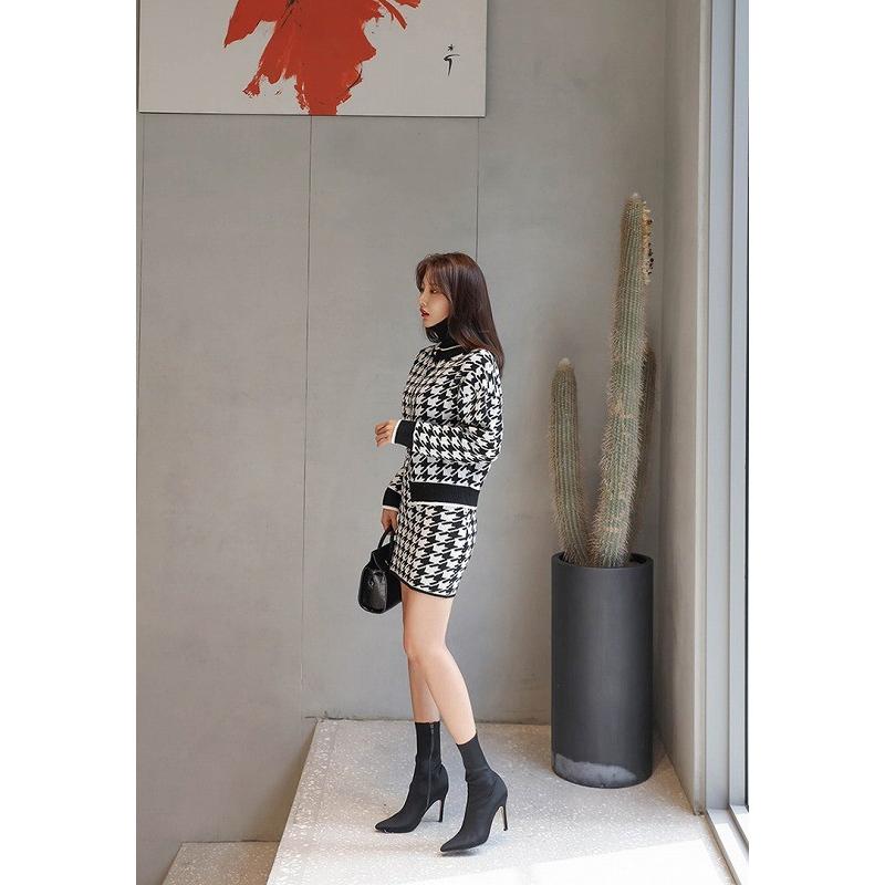 Riu 千鳥柄ニットトップス ブラック Rちゃん Riu Rちゃん 千鳥柄 ニット - メルカリ