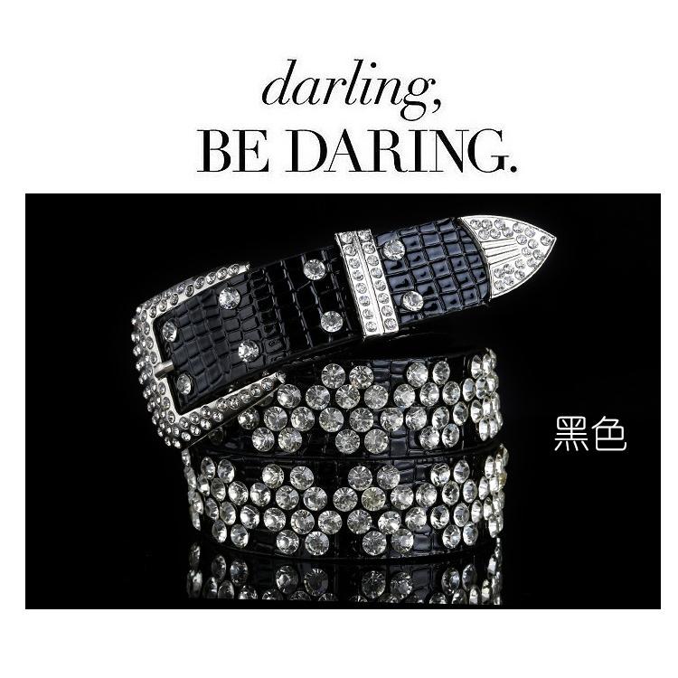 即納 きらきら ゴージャス ラインストーン バックル デザインベルト