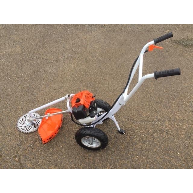 爆売り 送料無料 タイヤ付 エンジン草刈機 52cc 手押し草刈り機 らくらく作業 最強52cc 新品 Discoversvg Com