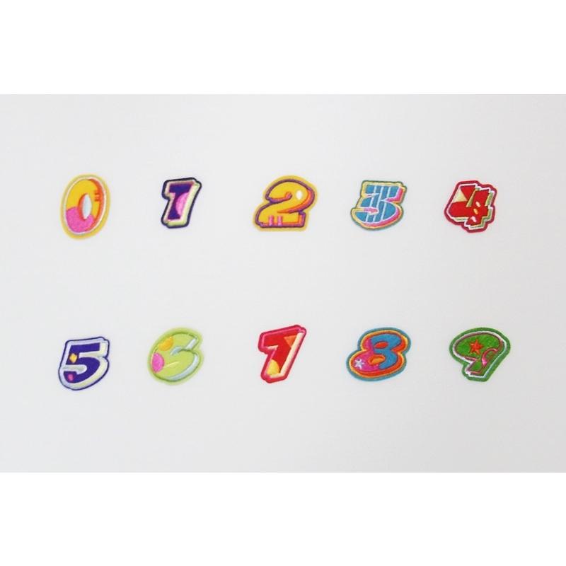 ワッペン 数字 カラフルキュート 刺繍アイロンプリントパッチ : stc