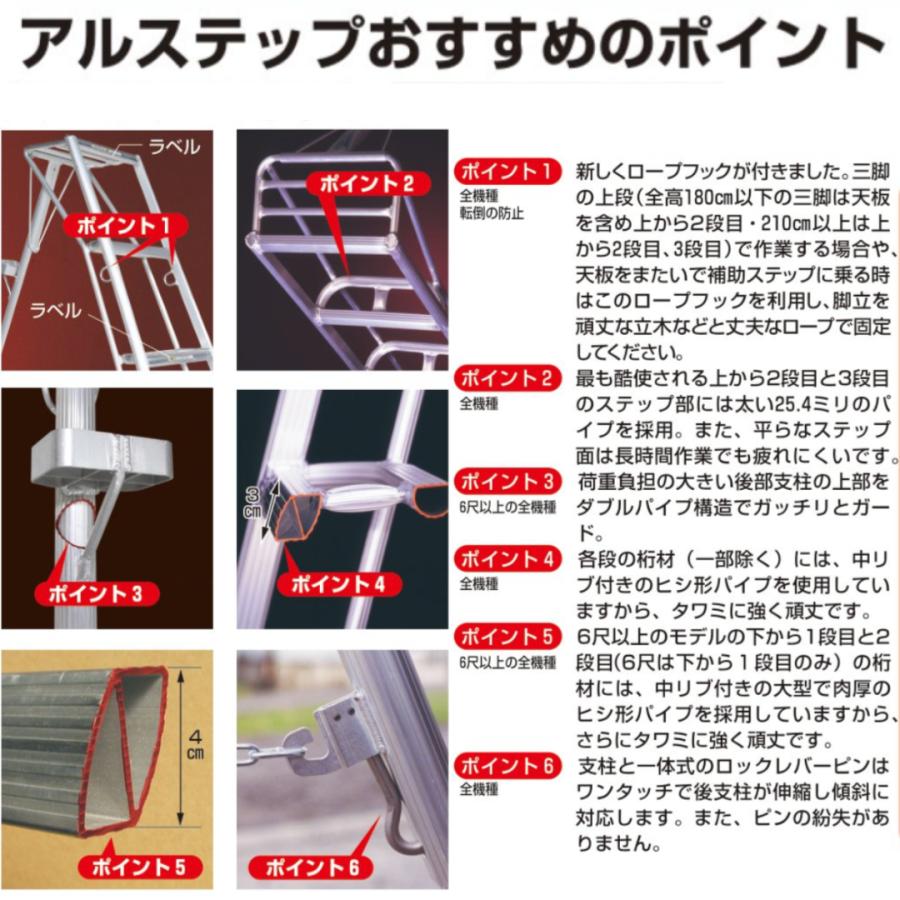 アルステップ アルミ製 三脚脚立 AP-12 ハラックス HARAX : 四代目