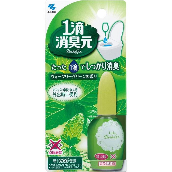 1滴消臭元 ウォータリーグリーン 20ml 消臭剤 芳香剤 トイレのニオイ  臭い トイレの消臭 アロマ 携帯 旅行 オフィス 学校 おすすめ 人気 小林製薬｜steady-store