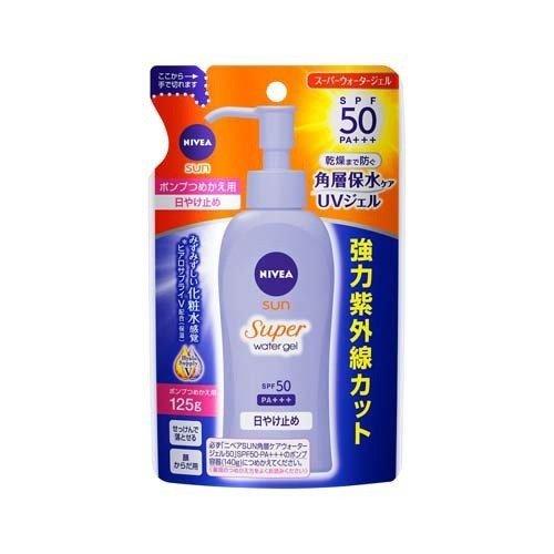 2個セット NIVEA ニベアサン ウォータージェル SPF50 詰替え用 125g×2セット SPF50 PA+++ 日焼け止め UVジェル スキンケア ヒアルロン酸 保湿 花王｜steady-store