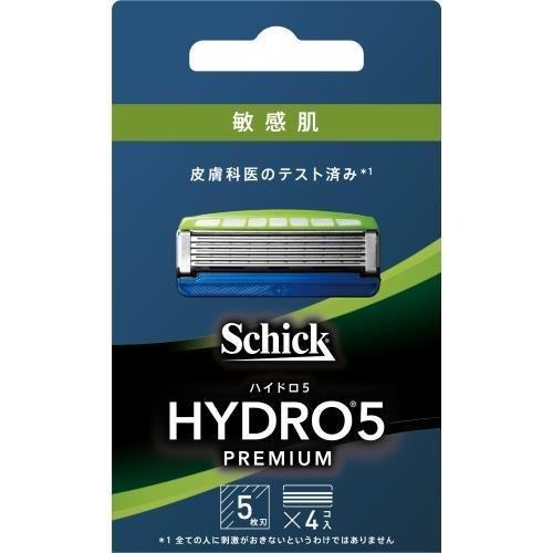 シック ハイドロ5 プレミアム 替刃 敏感肌用 4個入 5枚刃 替刃 交換 替え刃 カミソリ 剃刀 髭剃り ひげそり T字カミソリ 男性 schick hydro｜steady-store