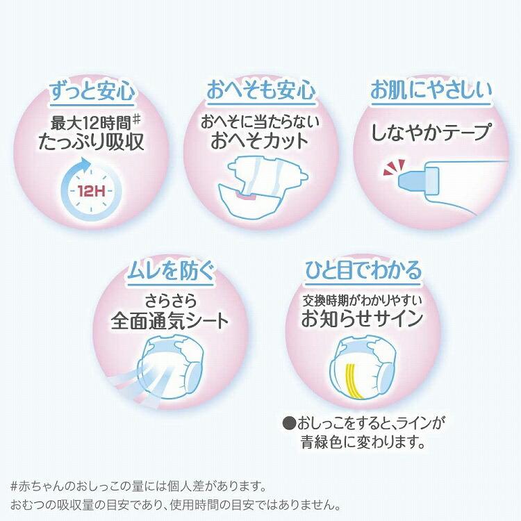 おむつ ムーニー エアフィット テープ 新生児サイズ 5000gまで 90枚