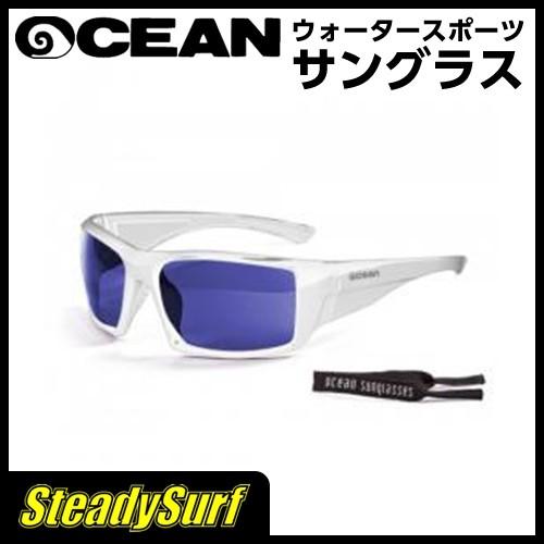 OCEAN(オーシャン)スポーツサングラスARUBAアルバ Shiny WHT/Revo Blue/シャイニーホワイト×ブルー/サーフィン/マリンスポーツ｜steadysurf