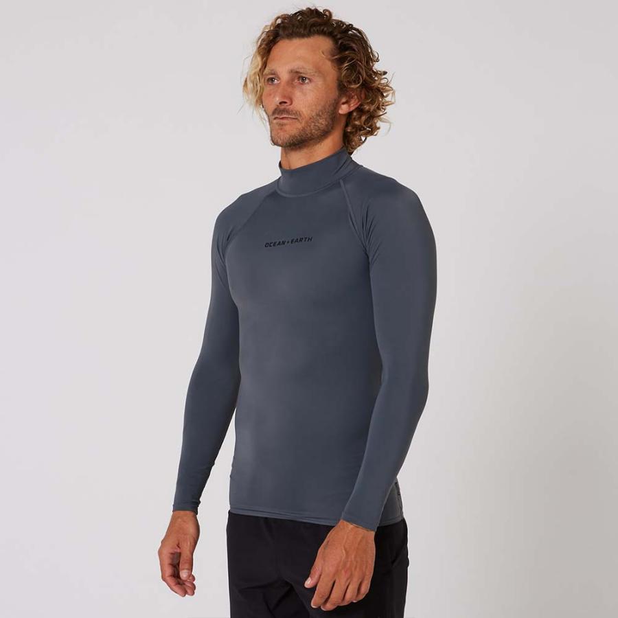 OCEAN＆EARTH チャコール メンズ ウェーブ 長袖ラッシュガード