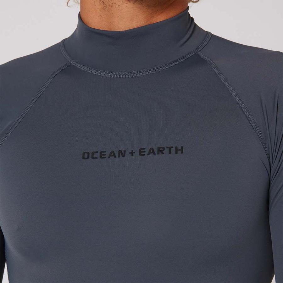 OCEAN＆EARTH チャコール メンズ ウェーブ 長袖ラッシュガード