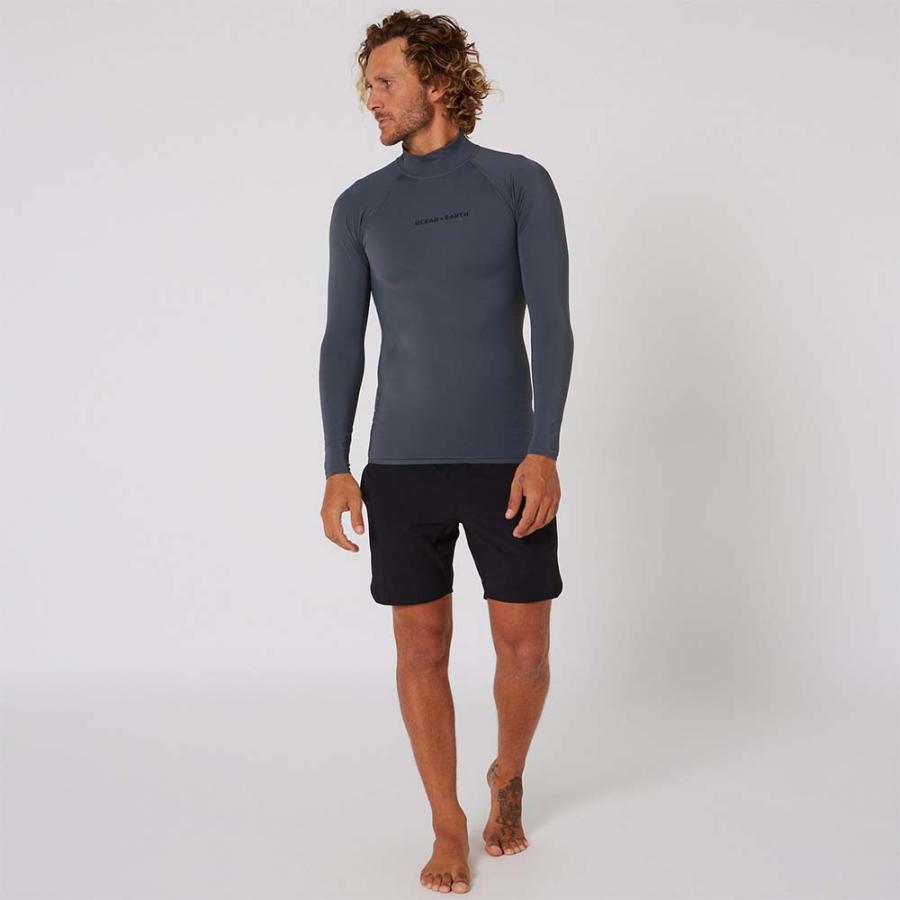 チャコール メンズ ウェーブ 長袖ラッシュガード ラッシュ サーフィン OCEAN&EARTH(オーシャンアンドアース)O&E MENS
