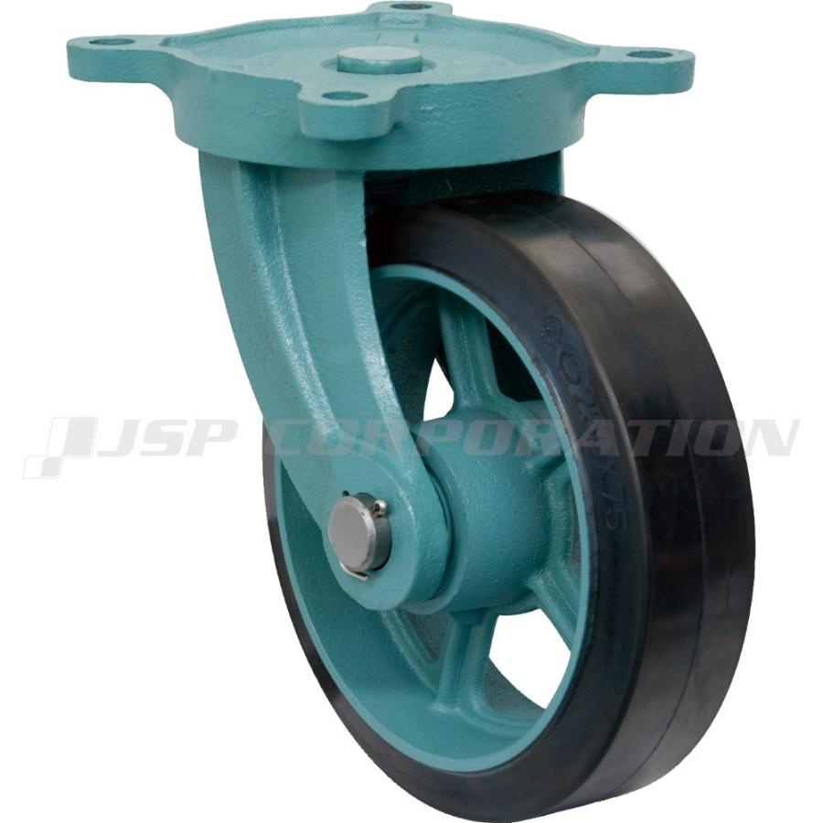 岡本工機 船台標準型キャスター ゴム車輪(ベアリング入り) 自由金具付 E-MG-O 150×100 ボート用品