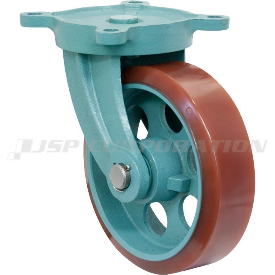 岡本工機 船台標準型キャスター ウレタン車輪(ベアリング入り) 自由金具付 EU-MG-O 180×75 ボート用品