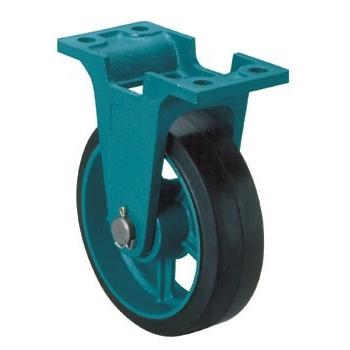 岡本工機 船台標準型キャスター ゴム車輪(砲金ブッシュ入り) 固定金具付 E-MG-W　 300×75 ボート用品