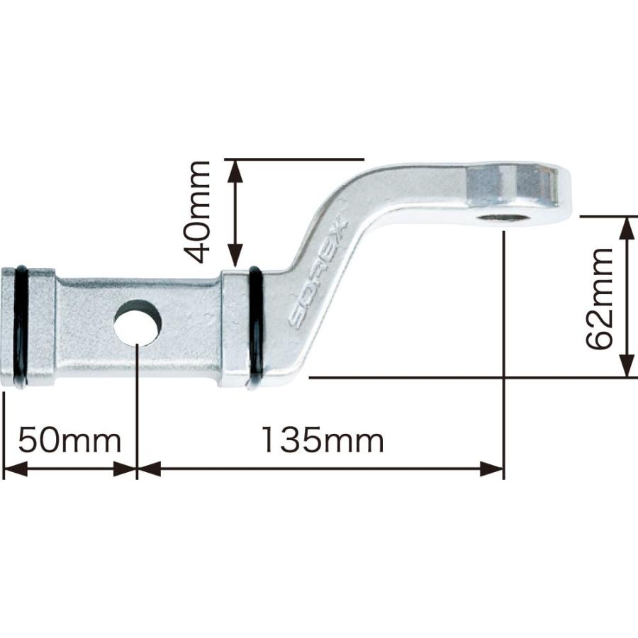 SOREX ソレックス ヒッチボールマウント 単品 ニュースチールヒッチメンバー用 ステンレス艶なし トレーラー用品 ヒッチメンバー｜steadysurf｜03