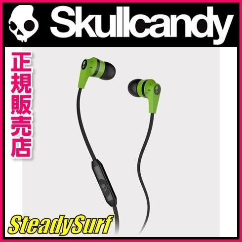 ヘッドフォン スカルキャンディ− イヤホン SKULLCANDY INK’D インクド ライム グラン ブラック｜steadysurf