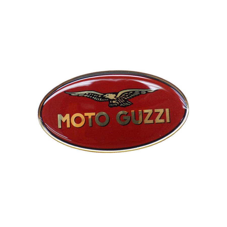 S26□MOTOGUZZI OVALエンブレム 左 RED モトグッチ 立体 3D ステッカー