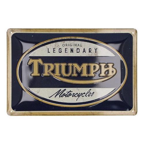 TRIUMPH SHELL 鋳鉄製　 サインプレート　アンティーク S26□Triumph メタルサインプレート Legendary Motorcycles 30×20cm
