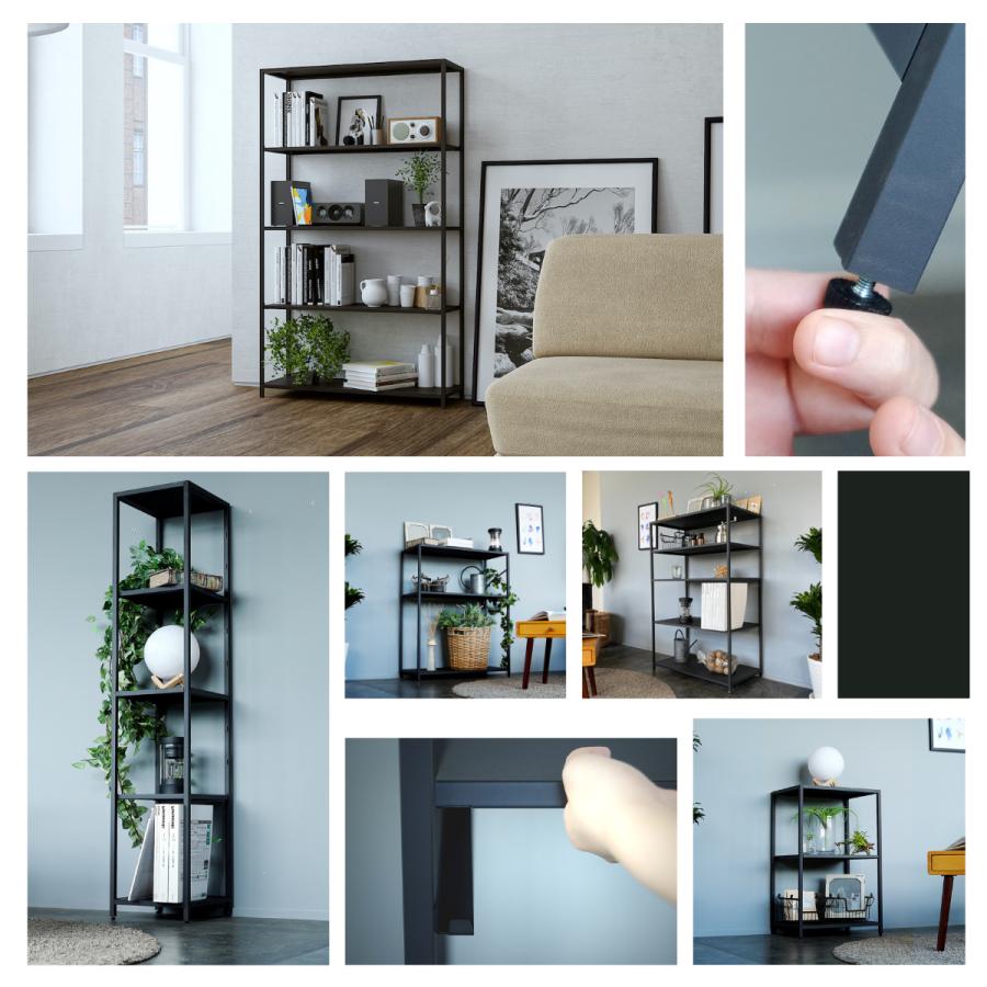 STEEF アイアンシェルフ 高さ94cm 幅30cm 奥行40cm 16‐shelf(イチロクシェルフ) アイアンラック　スリム　シンプル　おしゃれ　スチールラック |  | 01