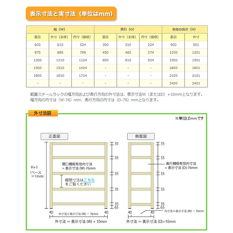 スチール棚 幅60×奥行45×高さ120cm 6段 単体 120kg/段 セミボルト(オリジナル) 重量:19kg｜steelcom｜08