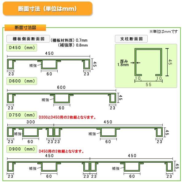 スチール棚 幅120×奥行60×高さ120cm 4段 連結 300kg/段 ボルトレス 重量:49kgの画像