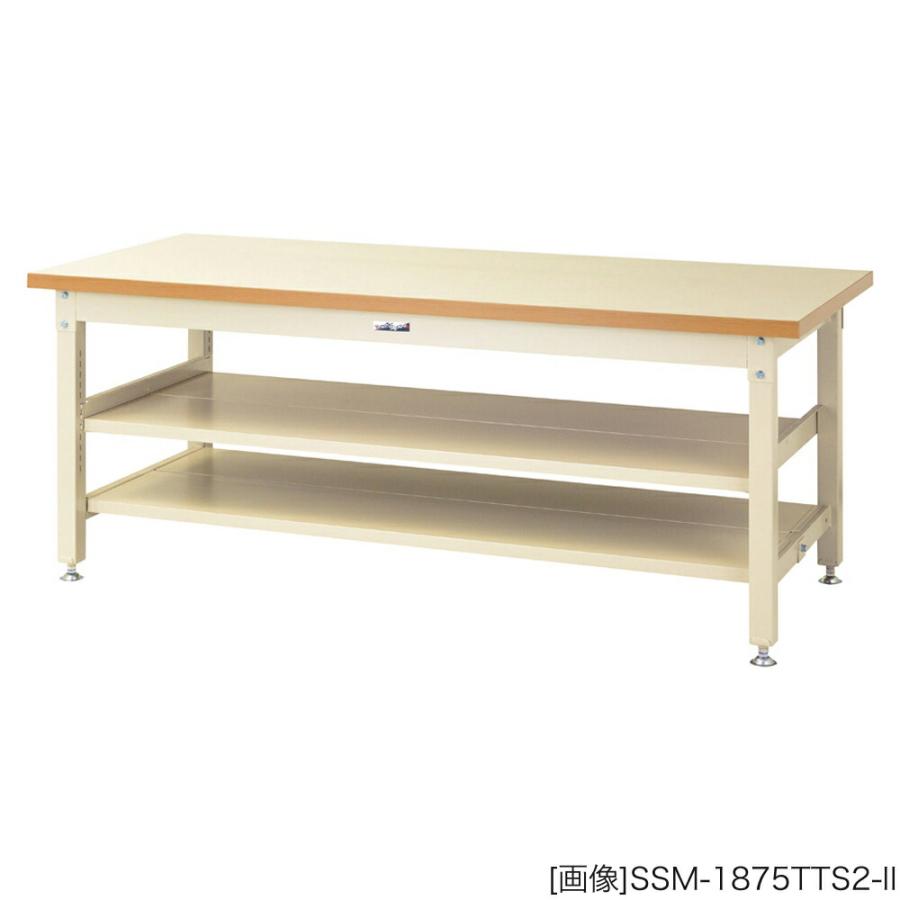 ヤマテック 作業台 スーパータイプ メラミン天板（36mm） 表示寸法：W1800×D900×H740 グリーン購入法適合商品 組立品 国産_1