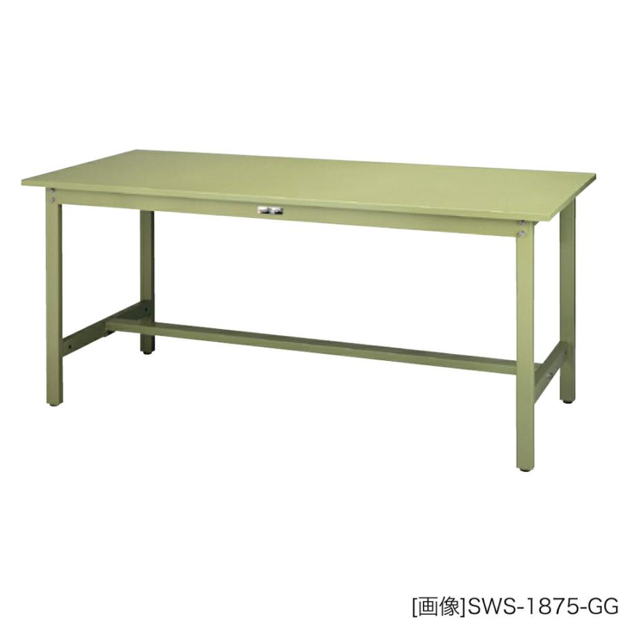ヤマテック 作業台 300シリーズ 固定式 スチール天板:26mm 表示寸法:W1800×D900×H740 グリーン購入法適合商品 組立品 国産の画像