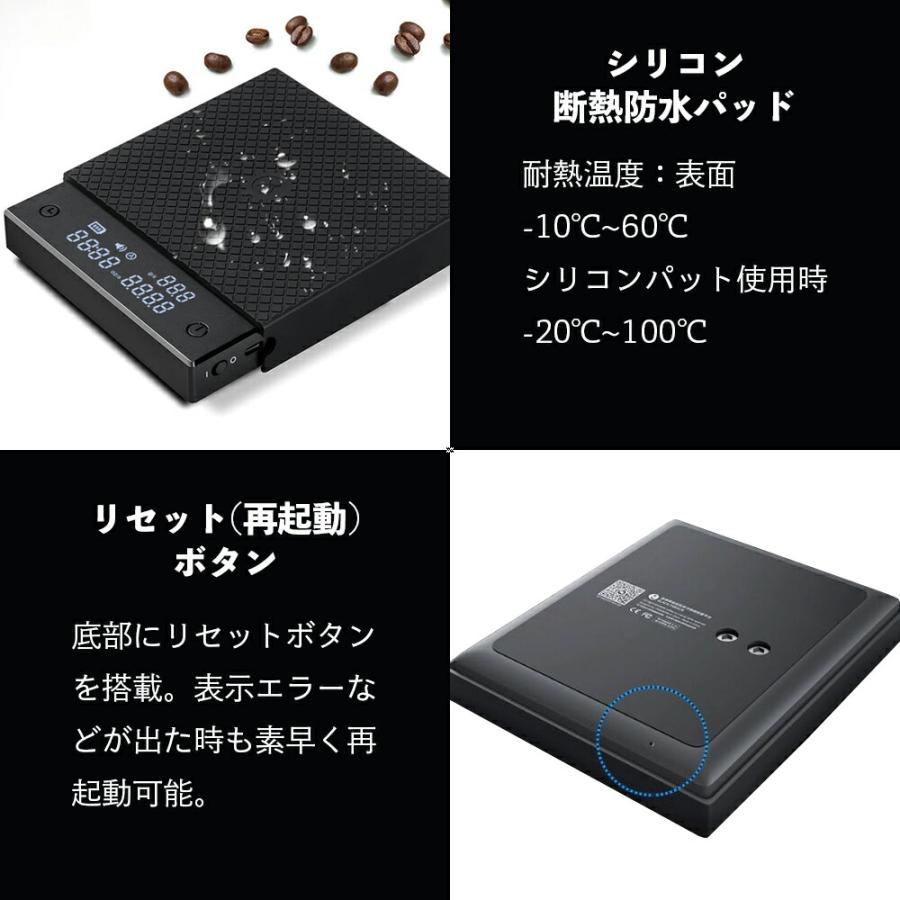 TIME MORE ブラック ミラーベーシック プロ ホワイト[ タイムモア コーヒースケール ] 1年保証 グラムスケール BLACK ...