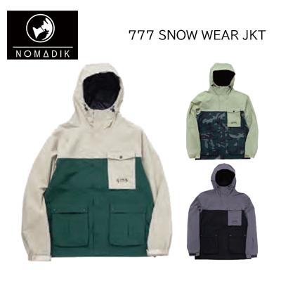 22-23モデル NOMADIK ノマディック スノーボード ウェア 777 JKT スリーセブンジャケット 3カラーあり M L XL XXL 國母和宏 スノーボード ウェア 人気モデル