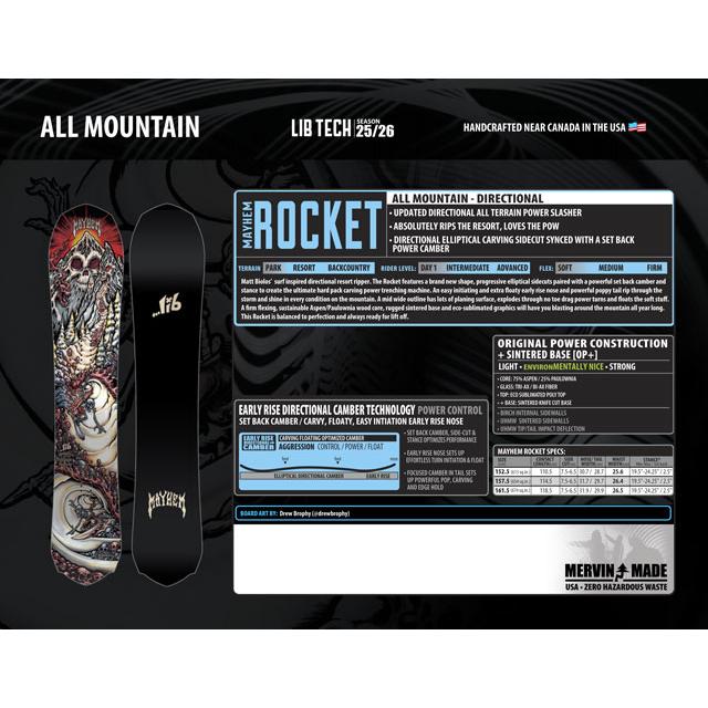 LIB TECH（リブテック） 25-26モデル メンズ スノーボード MAYHEM