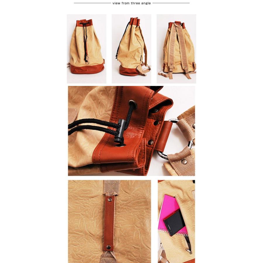 ボンサックリュック しわ加工PUレザーボンサックリュック BAG bag |  | 03