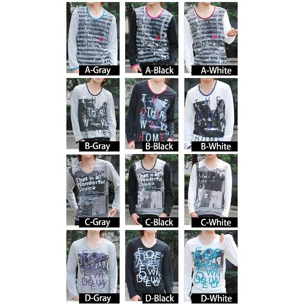 ジグザグステッチUネック ロゴプリント ロングTシャツ |  | 02