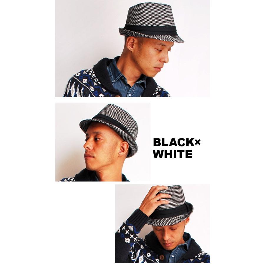 ハット ウィンターグレンチェック中折れハット 男女兼用 千鳥 帽子 |  | 04