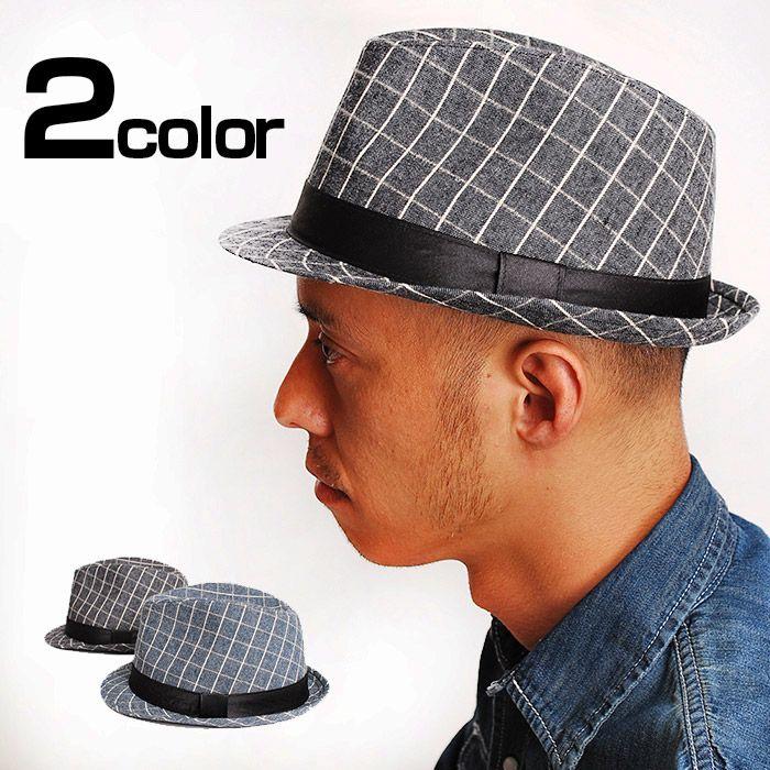 HAT ハット 起毛ウィンドウペン中折れハット 帽子 | 