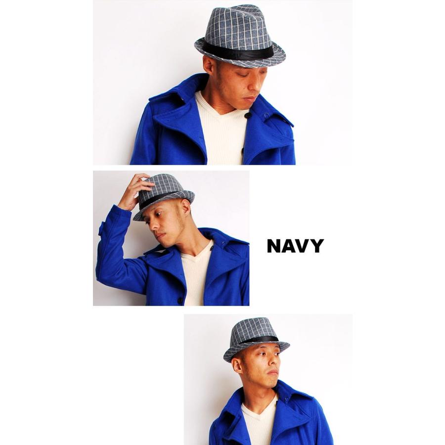 HAT ハット 起毛ウィンドウペン中折れハット 帽子 |  | 03