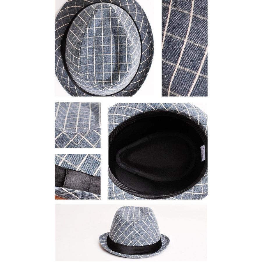 HAT ハット 起毛ウィンドウペン中折れハット 帽子 |  | 05
