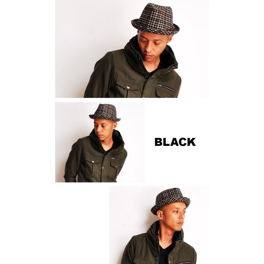 ハット ダークギンガムチェックマニッシュハット 中折れ帽子 |  | 03