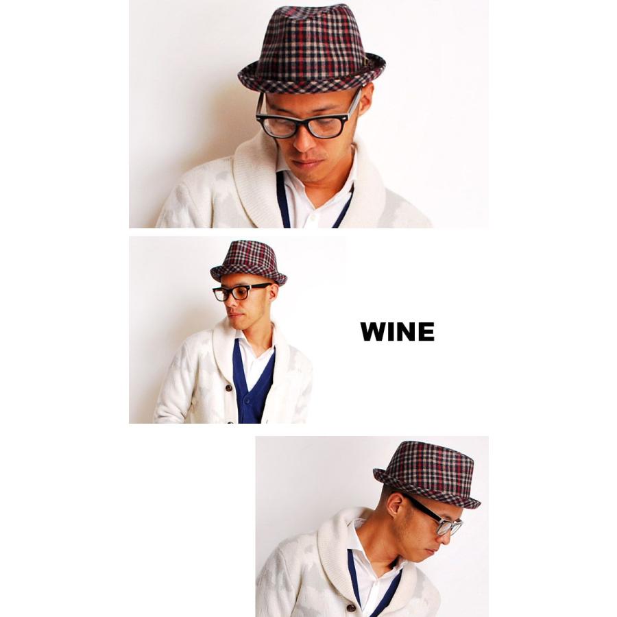 ハット ダークギンガムチェックマニッシュハット 中折れ帽子 |  | 04