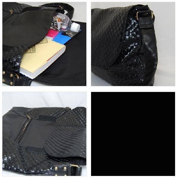 メッセンジャーバッグ/ショルダーバッグ/PUレザー編み込みメッセンジャーバッグ/斜め掛け |  | 03