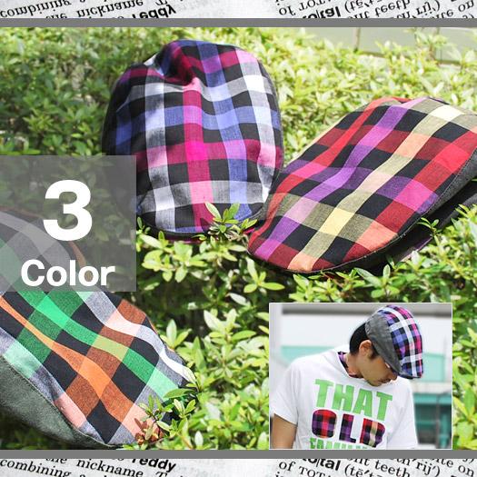 ハンチング/ハット/HAT/キャップ/CAP/イレギュラーチェックサイドツイルハンチング | 
