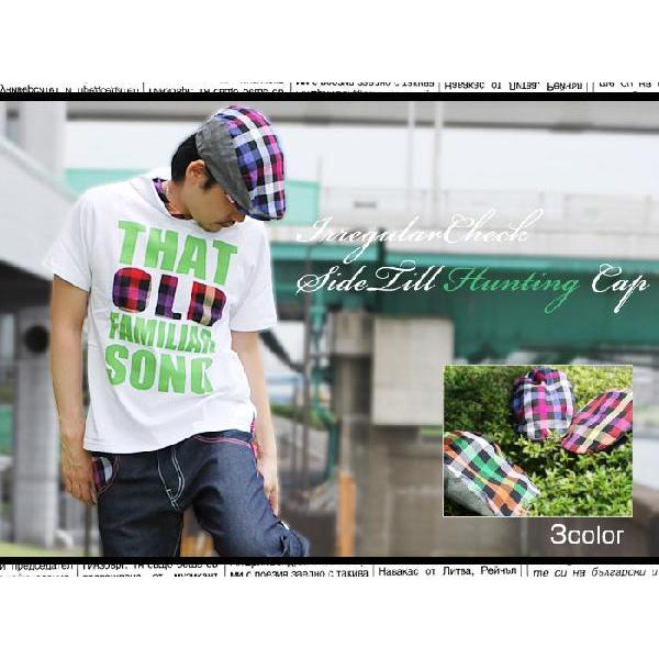 ハンチング/ハット/HAT/キャップ/CAP/イレギュラーチェックサイドツイルハンチング |  | 01