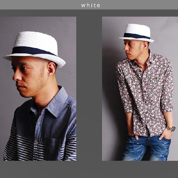 ハット 麦わら/ペーパーブレード中折れストローハット/マニッシュハット |  | 02