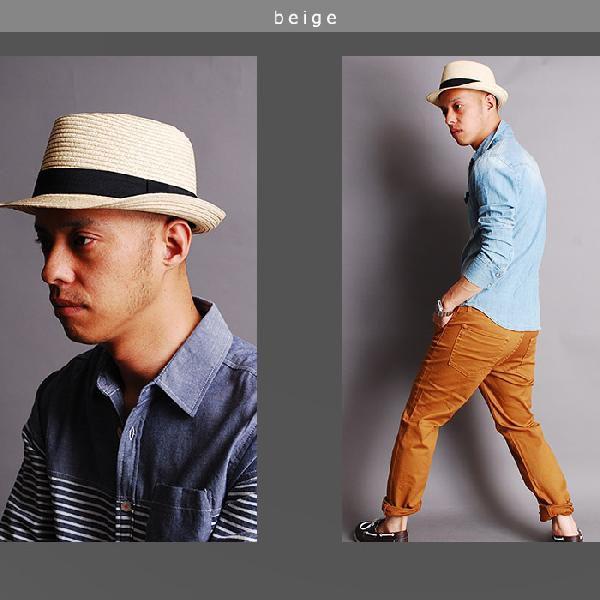 ハット 麦わら/ペーパーブレード中折れストローハット/マニッシュハット |  | 03