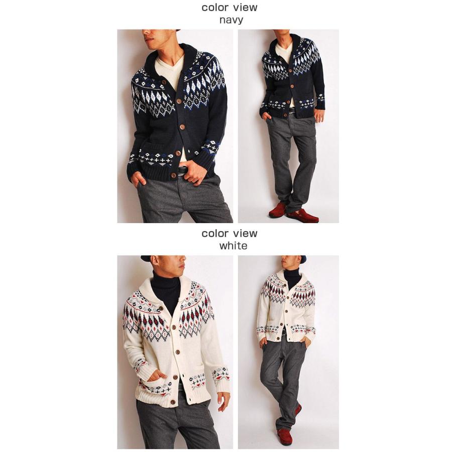 ニットカーデ ネイティブ オルティガ 求心柄ショールエリニットカーディガン メンズ セーター ニット |  | 02