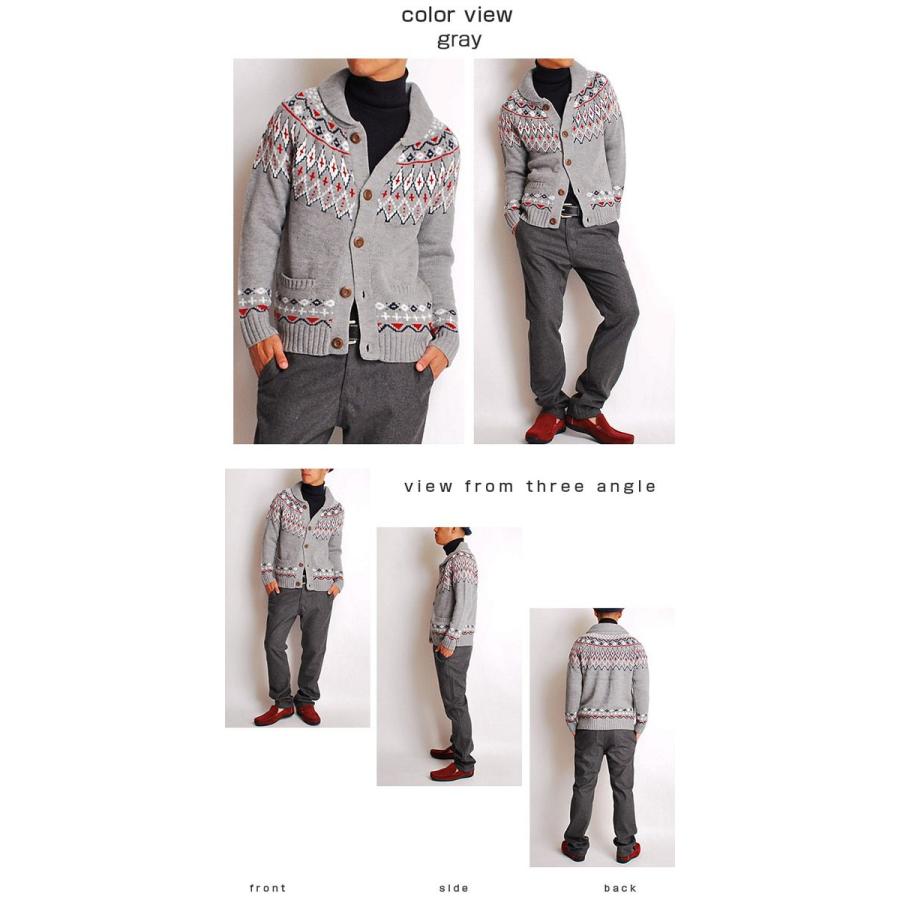 ニットカーデ ネイティブ オルティガ 求心柄ショールエリニットカーディガン メンズ セーター ニット |  | 03