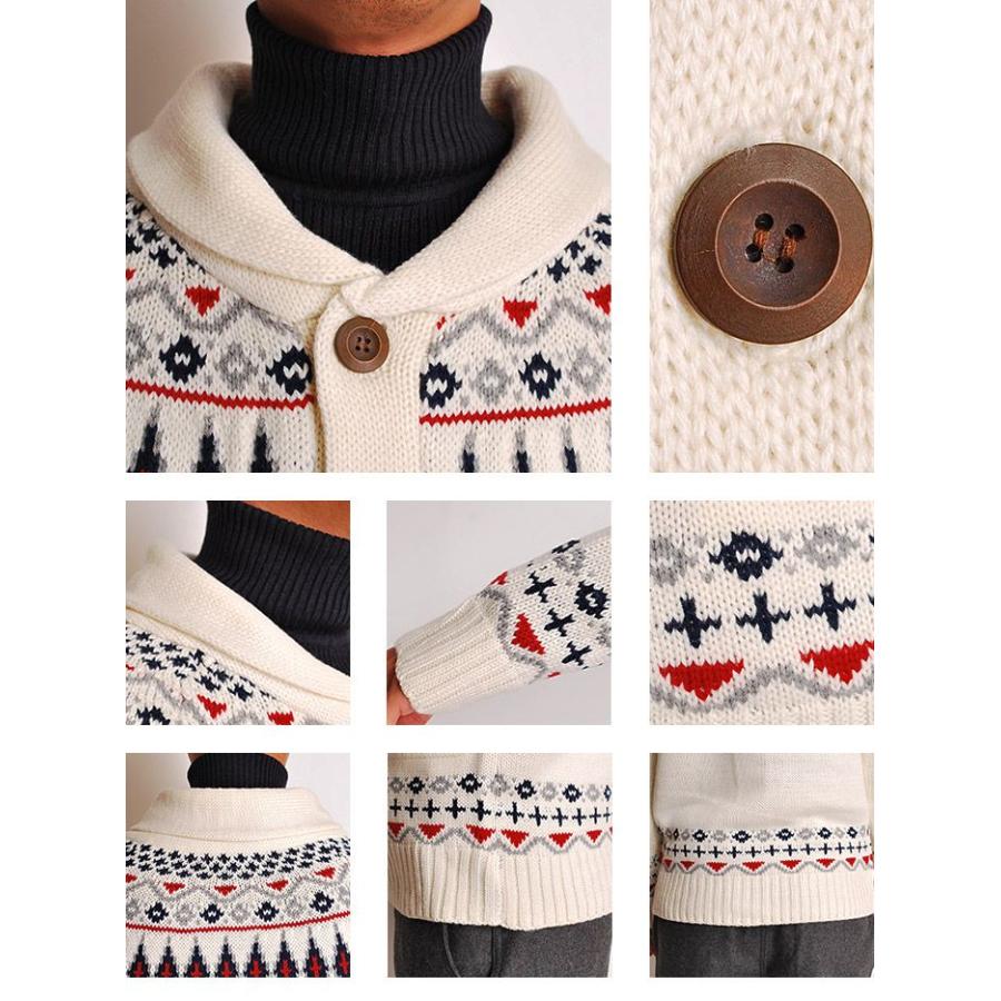 ニットカーデ ネイティブ オルティガ 求心柄ショールエリニットカーディガン メンズ セーター ニット |  | 04