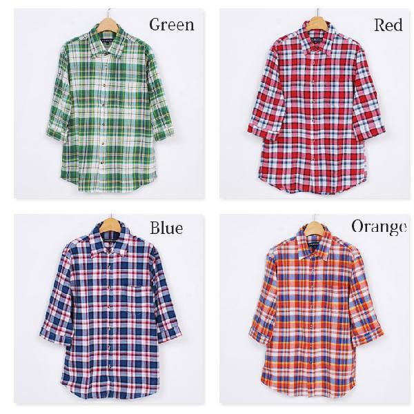 5分袖レギュラーチェックシャツ |  | 01