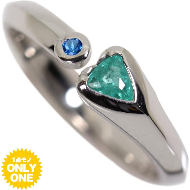 【1点モノ商品】Pt900 プラチナ トリリアントカットパライバトルマリンリング【0.14ct】 | 