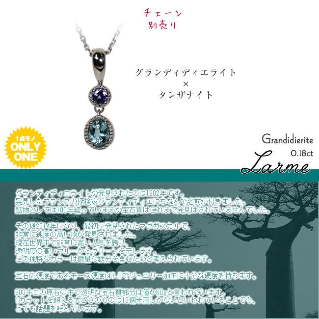 【1点モノ商品】Pt900　グランディディエライト×タンザナイト　ペンダントトップ【0.18ct】 |  | 01